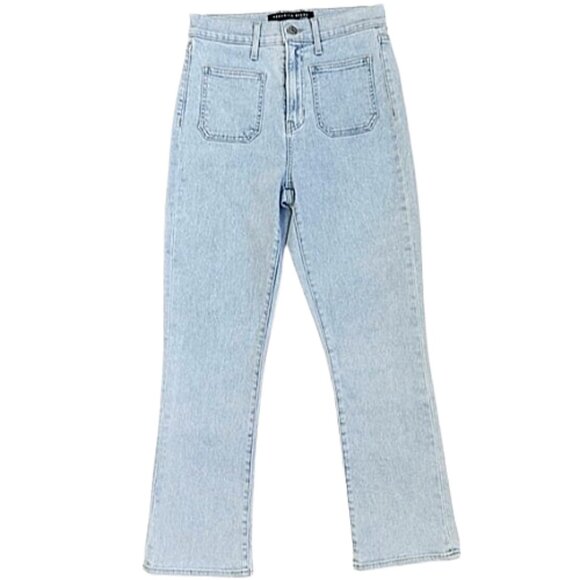 Veronica Beard Carly Kick Flare High Rise Jeans 27 Designer Denim Sky Blue - Picture 2 of 13